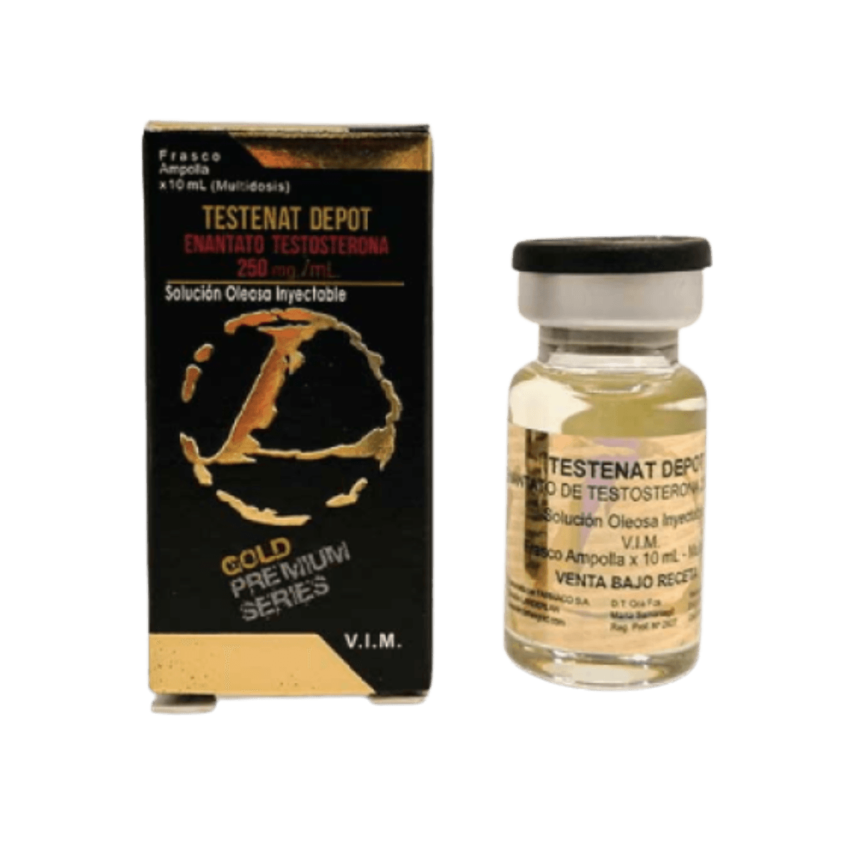 Testenat Depot (Enantato de Testosterona) 250mg/ml – 10ml — Kit 5un – Construtor Muscular