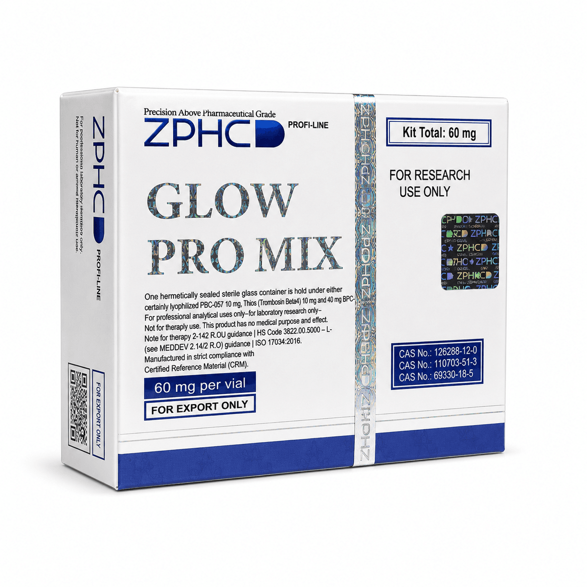 Glow Pro Mix 60mg ZPHC – Peptídeos